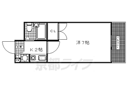 エスペランサ石原 1Kの間取図画像