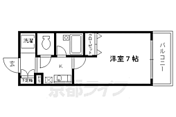 大晋メゾネ四条大宮 1Kの間取図画像