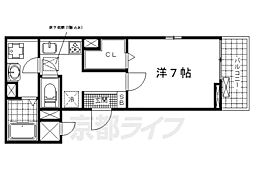 エレガント・エム 1Kの間取図画像