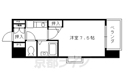 デ・リード烏丸西 1Kの間取図画像