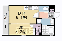 Live Flat京都西院 1DKの間取図画像