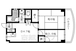 小山マンション 2DKの間取図画像