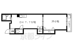 ミレイ・大宮 1DKの間取図画像