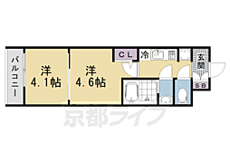 京都市上京区千本通上長者町上る革堂前之町マンション 2Kの間取図画像