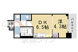 CREST TAPP 京都太秦天神川 dex I 1DKの間取図画像