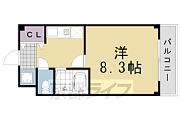ブランベージュ桂 1Kの間取図画像