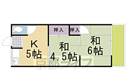登龍閣 2DKの間取図画像