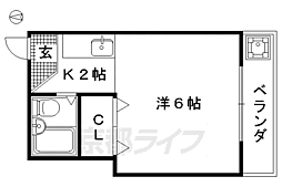 シャトー・フロントナック 1Kの間取図画像