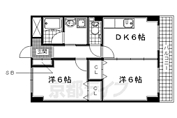 エスポワールみち 2DKの間取図画像