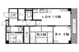 カーサ東浜 2LDKの間取図画像