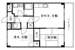 メディナ椥辻 2LDKの間取図画像