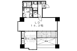 エスリード烏丸御池 1LDKの間取図画像