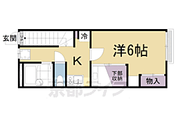 レオパレスプラティニ 1Kの間取図画像