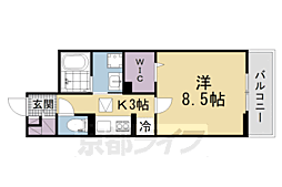 ハイドレンジア くずは 1Kの間取図画像