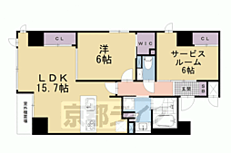 レ・ジェイド京都四条大宮 1SLDKの間取図画像