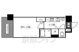 プレサンス京都修学院 1Kの間取図画像