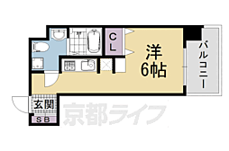 デ・リード京都東洞院 ワンルームの間取図画像