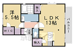 ラフィーネ北山 1LDKの間取図画像