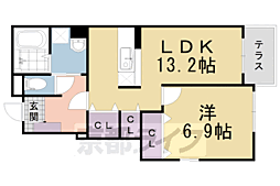 ディアコート 1LDKの間取図画像