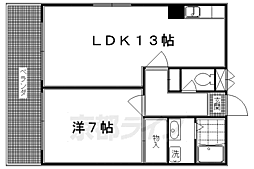 アクエルド仁王門 1LDKの間取図画像