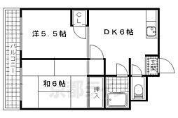 メゾン野溝 2DKの間取図画像