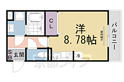 リバーハイツ3 ワンルームの間取図画像