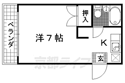 タツミビル 1Kの間取図画像