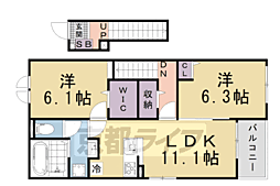 ヒカルサ仰木の里II 2LDKの間取図画像