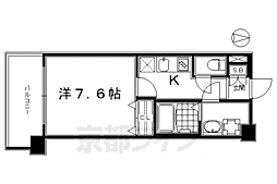 レジデンス京都ゲートシティ 1Kの間取図画像