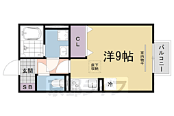 ショコラゲーブルズ ワンルームの間取図画像