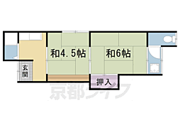 北村荘南棟 2Kの間取図画像