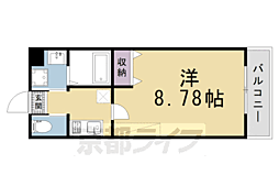 仮)フラッティ三軒町 1Kの間取図画像