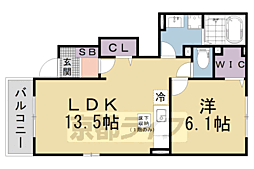 ブライトハウス3 1LDKの間取図画像