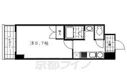 マインズ・コム四条大宮 1Kの間取図画像