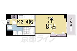 フレグランスヴィレッジ京田辺2 1Kの間取図画像