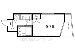 ジョイフル紫野 1Kの間取図画像