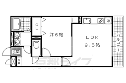 カサレリア 1LDKの間取図画像