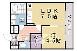 セジュールA&M 1LDKの間取図画像