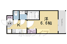 ファステート京都東福寺パラベル 1Kの間取図画像