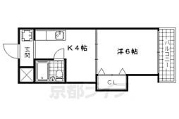 ココシノミヤ 1Kの間取図画像