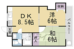 ロイヤル・ハイツ西沢 2LDKの間取図画像