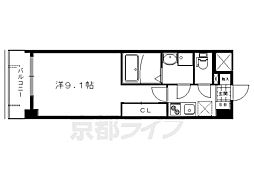 インベスト京都修学院 1Kの間取図画像