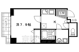 アスヴェル京都西京極 1Kの間取図画像