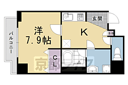 アスヴェル京都西京極 1Kの間取図画像