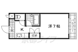 ノアズアーク桃山 1Kの間取図画像