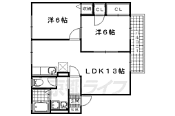 シェソワモリタ 2LDKの間取図画像