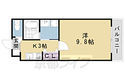 プリマード松伊 1Kの間取図画像