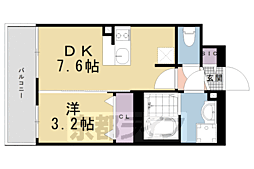ファステート京都ステーションウォズ 1DKの間取図画像
