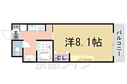 NUテラス京大前 1Kの間取図画像
