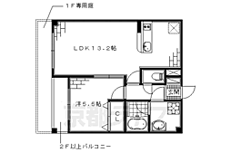 グランディール松平武蔵 1LDKの間取図画像